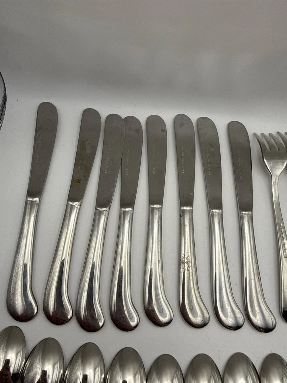 (27) Retroneu JAMESTOWN Stainless Cocktail Forks Demitasse Spoons Butter Knives